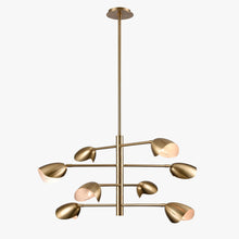 Load image into Gallery viewer, 8-Light Chandelier Brass finish hardware, E12 Base