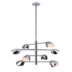 8-Light Chandelier Chrome Finish hardware, E12 Base