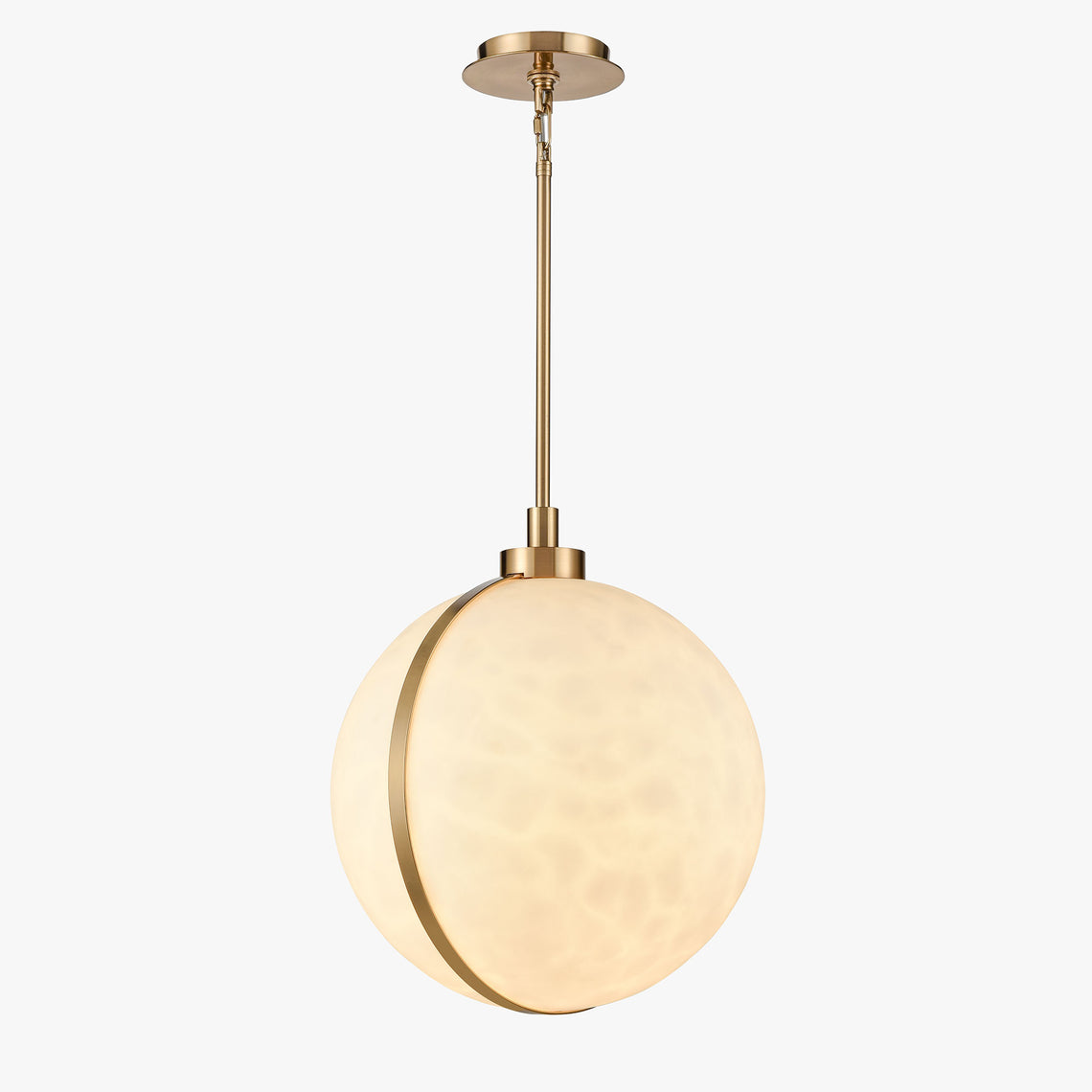 1 Light Mini Pendant Brass finish Hardware with Faux Alabaster, Pendant Lighting, E26 Base