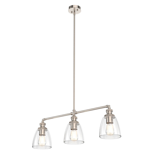 3-Lights Bell Shape - Pendant Lights for Kitchen Island, E26 Base, Clear Glass Shade, UL Listed