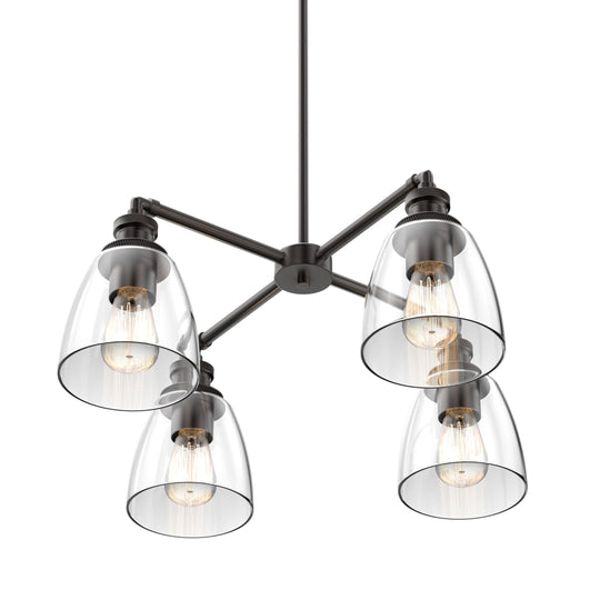 4-Lights, Modern chandelier Lights, Clear Glass Kitchen Chandelier Lighting, Coffee Bar, E26 Base