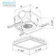 Load image into Gallery viewer, Ultra Silent Bathroom Exhaust Fan with Square Flat Panel Light