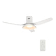 Load image into Gallery viewer, Daffodil 52 Inch 3-Blade Flush Mount Best Smart Ceiling Fan With Led Light Kit And Remote - White/White