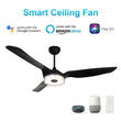 Load image into Gallery viewer, Fletcher 60 Inch 3-Blade Best Smart Ceiling Fan With Led Light Kit &amp; Remote - Black/Black