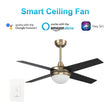 Load image into Gallery viewer, Nova 48-inch Indoor Best Smart Ceiling Fan with LED Light Kit &amp; Wall Control, Works with Alexa/Google Home/Siri