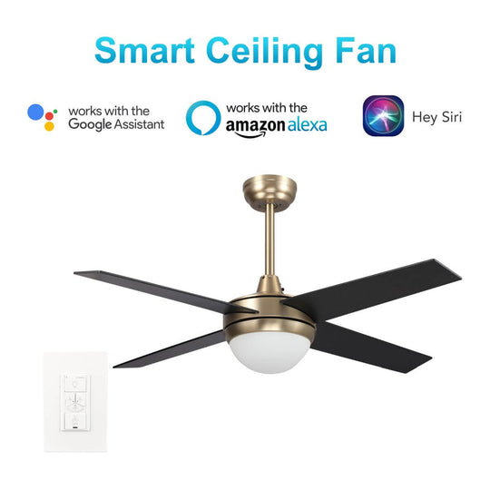 Nova 48-inch Indoor Best Smart Ceiling Fan with LED Light Kit & Wall Control, Works with Alexa/Google Home/Siri