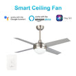 Load image into Gallery viewer, Nova 48-inch Indoor Best Smart Ceiling Fan with LED Light Kit &amp; Wall Control, Works with Alexa/Google Home/Siri