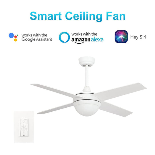 Nova 48-inch Indoor Best Smart Ceiling Fan with LED Light Kit & Wall Control, Works with Alexa/Google Home/Siri