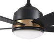 Load image into Gallery viewer, SIMOY 52 inch 5-Blade Best Smart Ceiling Fan with LED Light Kit &amp; Wall Switch - Black/Black (Gold Detail)