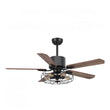 Load image into Gallery viewer, Helston 52 Inch 5-Blade Best Smart Ceiling Fan With Light &amp; Best Smart Wall Switch - Black/Dark Wood &amp; Light Wood (Reversible Blades)