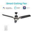 Load image into Gallery viewer, Exton 52&#39;&#39; Best Smart Ceiling Fan with wall control, Light Kit Included, Works with Google Assistant and Amazon Alexa,Siri Shortcut