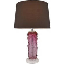 Load image into Gallery viewer, Jacinto Sculpted Translucent Glass Accent Best Table Lamp 27&quot; - Rouge Pink/Chocolate Brown