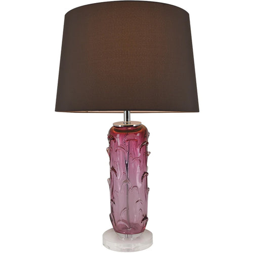 Jacinto Sculpted Translucent Glass Accent Best Table Lamp 27" - Rouge Pink/Chocolate Brown