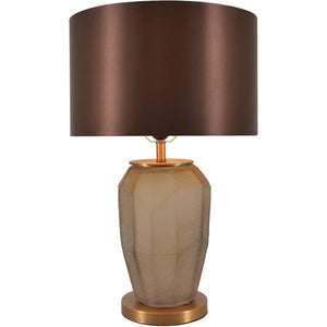 Lola Sculpted Glass Best Table Lamp 23" - Spiced Apricot/Chocolate Brown