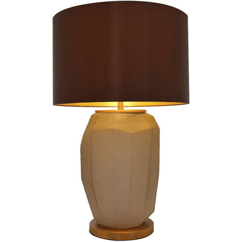 Lola Big Sculpted Glass Best Table Lamp 30" - Spiced Apricot/Chocolate Brown