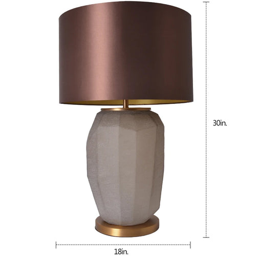 Lola Big Sculpted Glass Best Table Lamp 30" - Spiced Apricot/Chocolate Brown