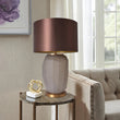 Load image into Gallery viewer, Lola Big Sculpted Glass Best Table Lamp 30&quot; - Spiced Apricot/Chocolate Brown