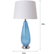 Load image into Gallery viewer, Manolya Translucent Glass Best Table Lamp 28&quot; - Sky Blue/Ivory White (Set of 2)