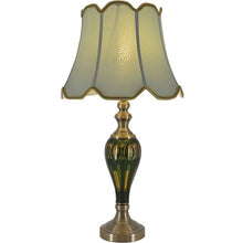 Load image into Gallery viewer, Piatunnia Art Deco Fluted Glass Best Table Lamp 28&quot; - Emerald Green/Light Green