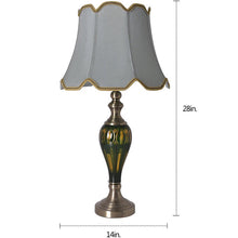 Load image into Gallery viewer, Piatunnia Art Deco Fluted Glass Best Table Lamp 28&quot; - Emerald Green/Light Green (Set of 2)