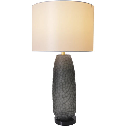 Flores Petals Textured Cylinder Glass Best Table Lamp 29" - Smoke Gray/Light Gray