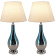 Load image into Gallery viewer, Lola Ombre Droplet Glass Best Table Lamp 28&quot; - Blue Chrome Ombre/Creme (Set of 2)