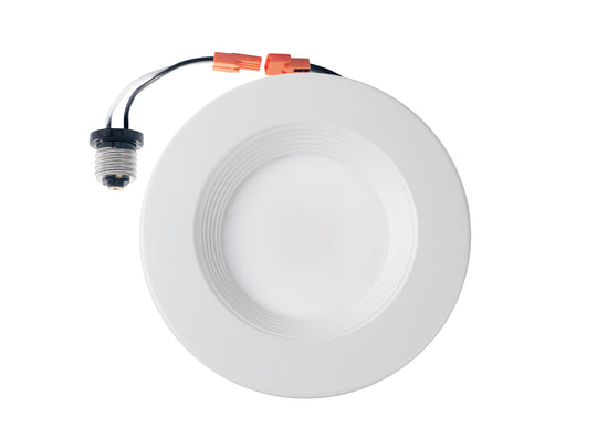 6" LED Downlight Dimmable, 15W, 5CCT Changeable: 2700K/3000K/3500K/4000K/5000K, 120V AC, Baffle Trim, Damp Rated