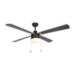 Load image into Gallery viewer, AMALFI 52 inch 4-Blade best Ceiling Fan with Pull Chain - Black/Black