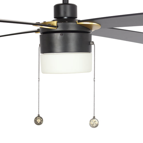 AMALFI 52 inch 4-Blade best Ceiling Fan with Pull Chain - Black/Black