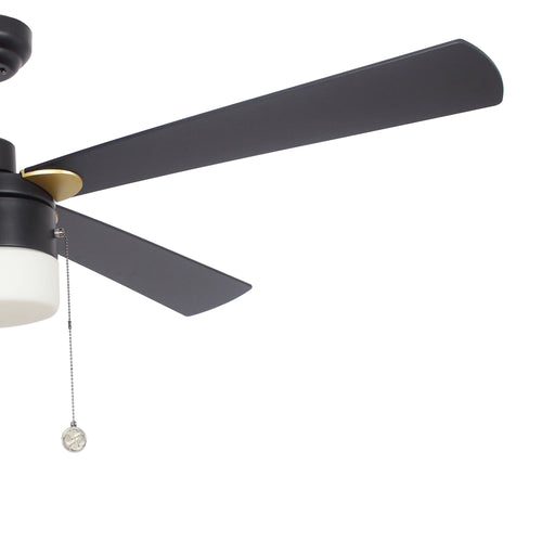 AMALFI 52 inch 4-Blade best Ceiling Fan with Pull Chain - Black/Black