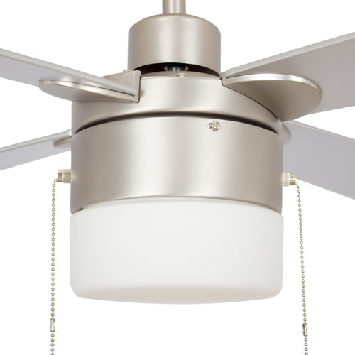 AMALFI 52 inch 4-Blade best Ceiling Fan with Pull Chain - Brushed Nickel/Silver