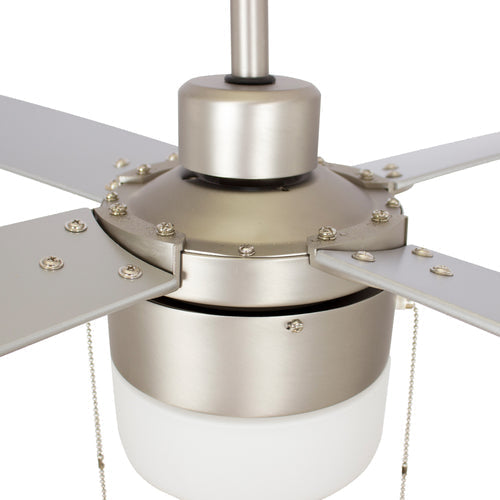 AMALFI 52 inch 4-Blade best Ceiling Fan with Pull Chain - Brushed Nickel/Silver