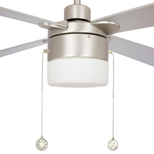 AMALFI 52 inch 4-Blade best Ceiling Fan with Pull Chain - Brushed Nickel/Silver