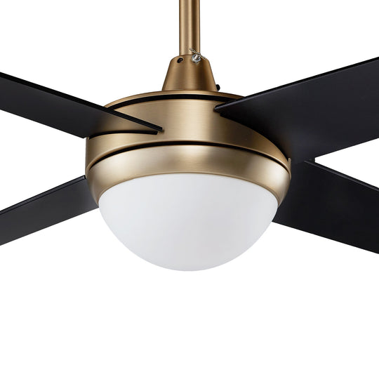 Neva 52 Inch 4-Blade Best Smart Ceiling Fan With Led Light Kit & Best Smart Wall Switch - Gold/Black