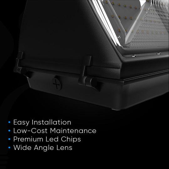 80W LED Wall Pack Light With Photocell Sensor; 10200 Lumens 5700K Bronze Finish; Forward Throw