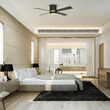 Load image into Gallery viewer, Arlington 52 Inch 4 - Blade Flush Mount Best Smart Ceiling Fan With Led Light Kit &amp; Wall Switch - Gold/Black - LEDMyPlace