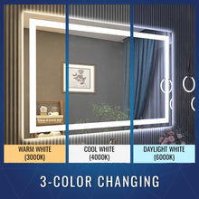 Load image into Gallery viewer, Backlit/Frontlit, Vanity Mirror with Lights, Touch Switch, Anti - Fog, Adjustable 3 - Color Temperature &amp; Remembrance, CRI 90+, LED Mirror for Bathroom, Accord Style - LEDMyPlace