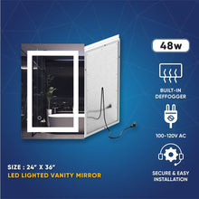 Load image into Gallery viewer, Backlit/Frontlit, Vanity Mirror with Lights, Touch Switch, Anti - Fog, Adjustable 3 - Color Temperature &amp; Remembrance, CRI 90+, LED Mirror for Bathroom, Accord Style - LEDMyPlace