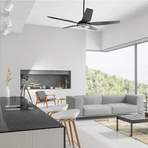 Explorer 52 In. Indoor/outdoor Wi-Fi Best Smart Ceiling Fan with Light & Remote, Works with Alexa/Google Home, Black/dark Wooden Pattern (5-Blade)