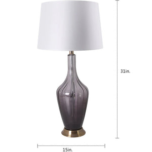 Clavel Translucent Glass Best Table Lamp 31 Inch - Gray Ombre/Golden Yarn Shade (Set of 2) - LEDMyPlace
