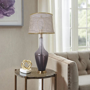 Clavel Translucent Glass Best Table Lamp 31 Inch - Gray Ombre/Golden Yarn Shade (Set of 2) - LEDMyPlace