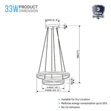 Load image into Gallery viewer, Double Circle Chandelier, 78W, 3000K, 1501 Lumens, Wooden + Matte Black Chandelier, Dimmable Pendant Fixture - LEDMyPlace