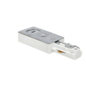 Decorative Lighting Live End System Track – 3-Wire Single Circuit Track with End Cap in White Finish