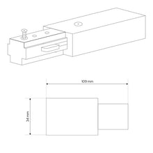 Load image into Gallery viewer, Decorative Lighting Live End System Track – 3-Wire Single Circuit Track with End Cap in White Finish