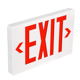 4W Red  LED Exit Sign, Double Face, Side & Ceiling Mount, 90-min Backup Battery