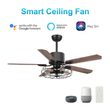 Load image into Gallery viewer, Heritage 52 - inch Indoor Best Smart Ceiling Fan with Light Kit &amp; Wall Control, Works with Alexa/Google Home/Siri - LEDMyPlace
