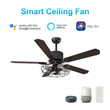 Load image into Gallery viewer, Heritage 52 - inch Indoor Best Smart Ceiling Fan with Light Kit &amp; Wall Control, Works with Alexa/Google Home/Siri - LEDMyPlace
