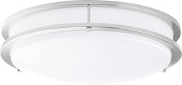 LED Double Ring 12in. Flush Mount - 14 Watt - Dimmable - 5000K - 1100 Lumens Brushed Nickel