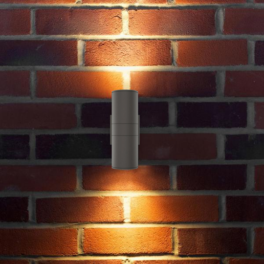LED Wall Light Fixture - Cylinder / Wall Lights, 12WX2, AC100- 277V, Double Side, Light Bronze
