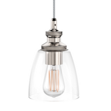 Load image into Gallery viewer, 1-light-brush-nickel-pendant-light